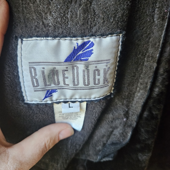 Blue Duck Black Shearling Coat with Hood - Picture 6 of 9